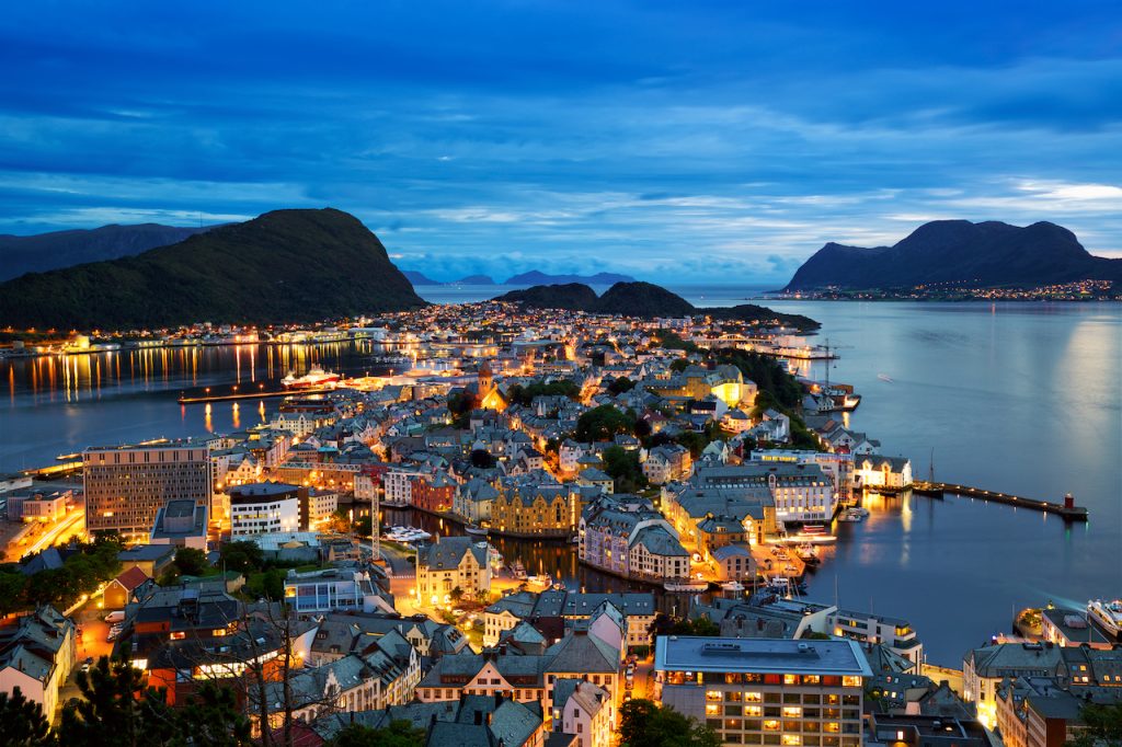 Alesund at dusk