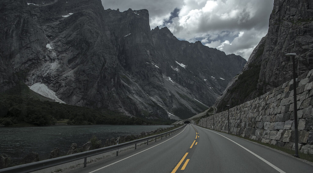 Scenic Road Though Dramatic Norwegian Landscape