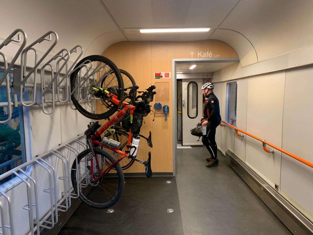 Bike mount in a train in norway